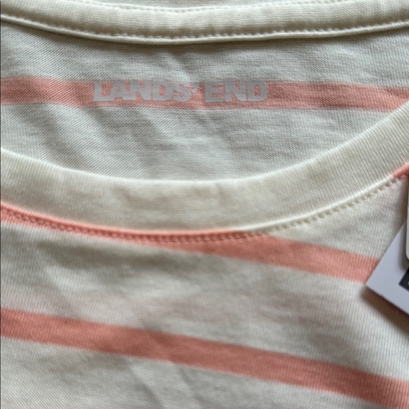 Bundle of LANDS’ END Striped Women Short Sleeve Shirt & Green Waffle Knit Shirt - Picture 7 of 11